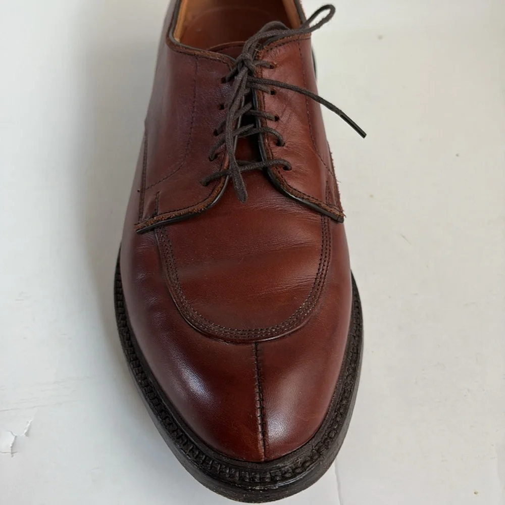 Allen Edmonds brown leather Walton oxford split toe lace men shoe size 7.5